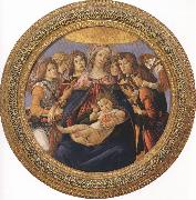 Madonna and Child with six Angels or Madonna of the Pomegranate (mk36) Botticelli